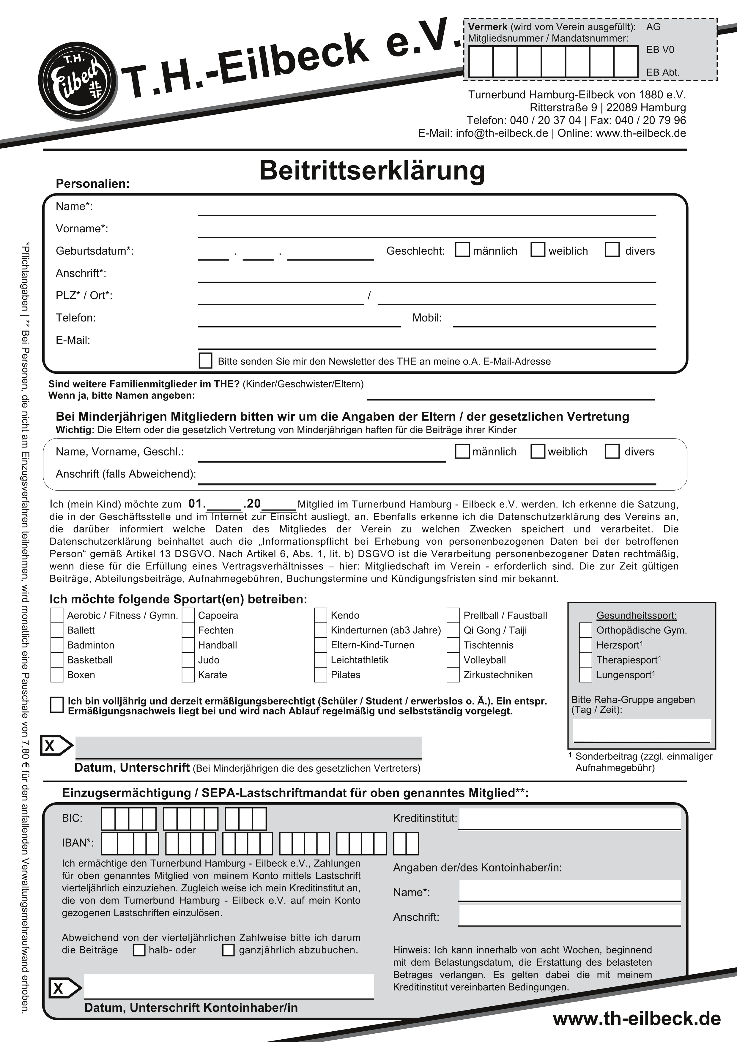 Beitrittserklärung