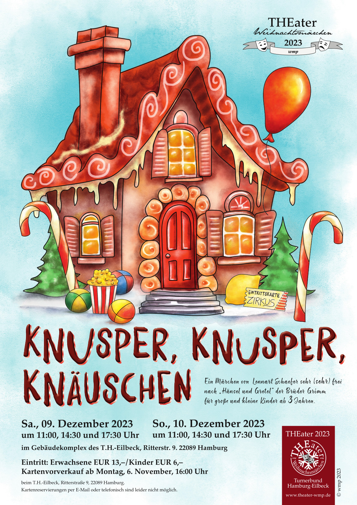 THEater Weihnachtsmärchen: Knusper, Knusper, Knäuschen 2023 - Banner